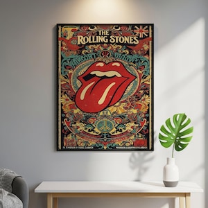 Rolling Stones Vintage Poster Väggkonst - Retro Musiktryck för Heminredning
