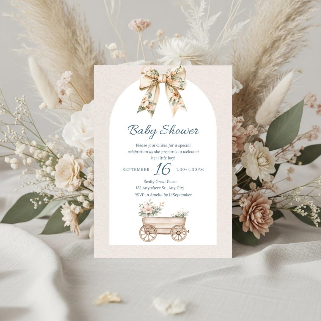 Neutral Baby Shower Invitation (digital File) - Etsy UK