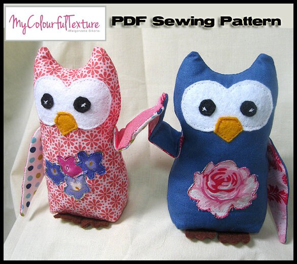 Stuffed Easter Owl PDF Sewing Pattern