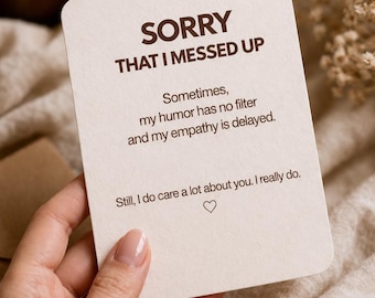 Funny Apology Card | Sorry I Messed Up Card | Honest Apology Card for Boyfriend Girlfriend Friend | Sarcastic Sorry Card | A6