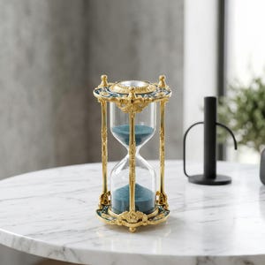 Sablier décoratif rétro en métal sable | Bureau décoratif avec minuterie 15 minutes | Décoration antique rétro pour la maison et le bureau