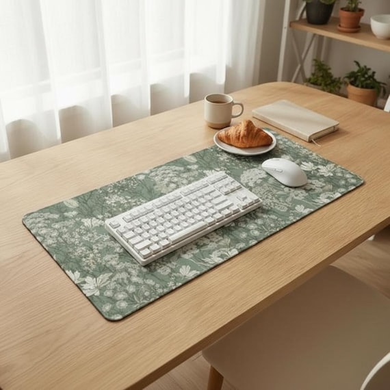 Vintage Floral Mouse Pad, Non-Slip Rubber Desk Mat, Office Mat, Keyboard Mat, Table Mat