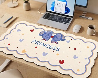 Princess Cloud Desk Mat: Pastel Workspace Keyboard Pad