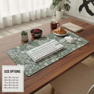 Vintage Floral Mouse Pad, Non-Slip Rubber Desk Mat, Office Mat, Keyboard Mat, Table Mat image 6