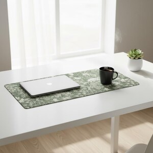 Vintage Floral Mouse Pad, Non-Slip Rubber Desk Mat, Office Mat, Keyboard Mat, Table Mat image 2