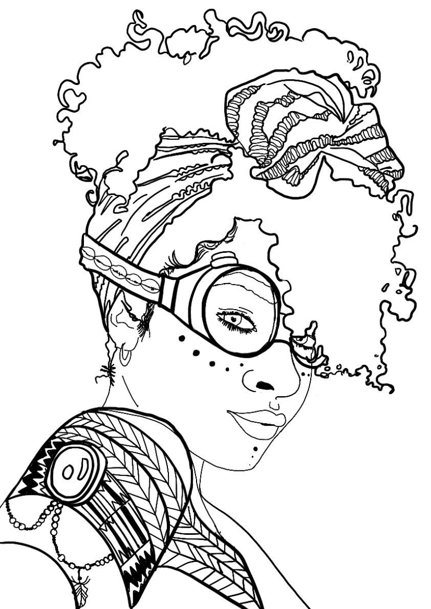 Gauge Ankofa African Steampunk Coloring Page - Etsy