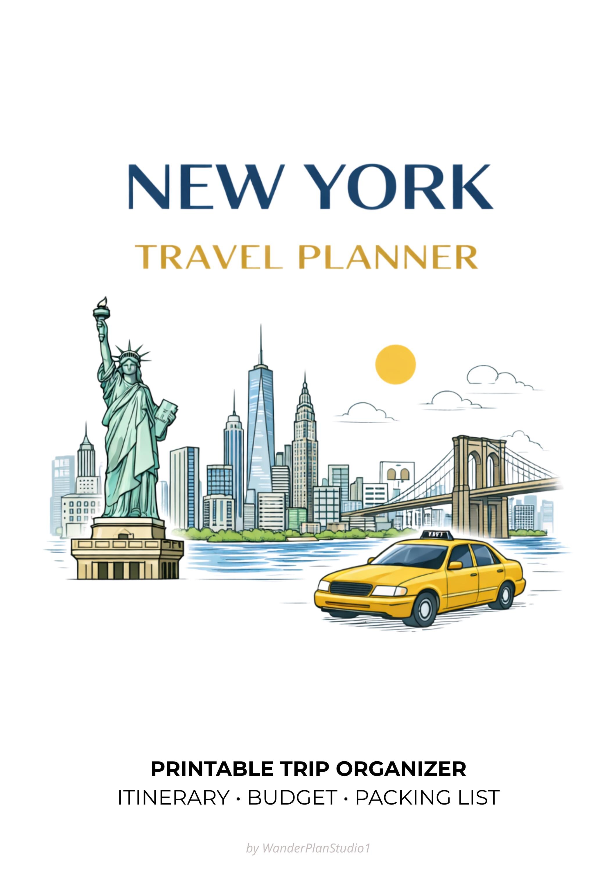 New York Travel Planner Printable, NYC Trip Planner PDF, New York ...
