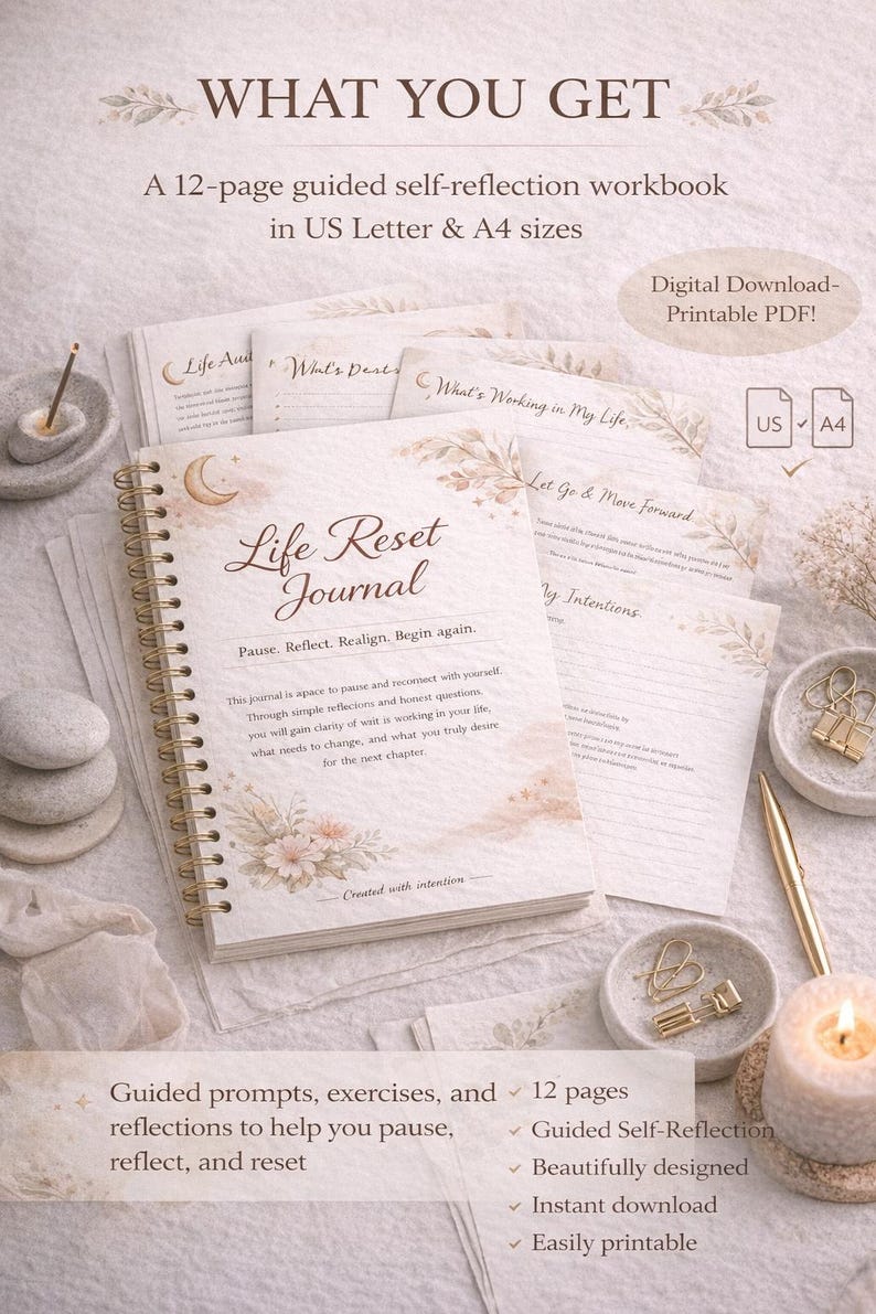 Realign Workbook Life Reset Journal Printable | Self Reflection Workbook | Life Audit ...