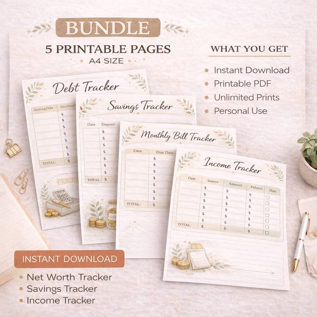 Money Tracker Printable Bundle | Budget Planner PDF | Debt Tracker ...