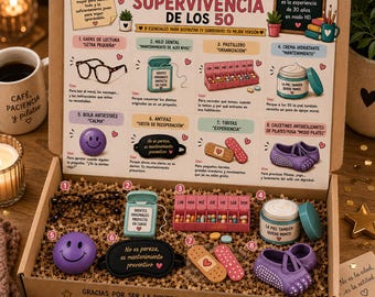 Kit Supervivencia 50 Años, Regalo Divertido de Cumpleaños