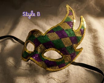 Maschera di Carnevale in resina con paillettes, maschera per il Giorno dell'Indipendenza, maschera per gli occhi per feste, accessorio per costume cosplay, idea regalo