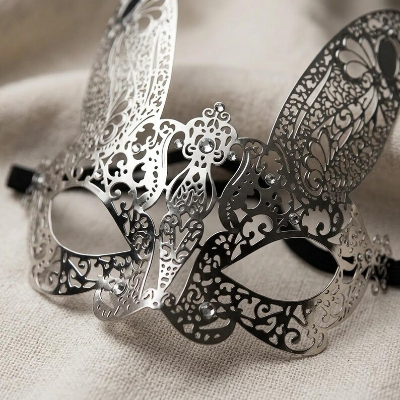 Rabbit Metal Filigree Masquerade Mask, Venetian Bunny Eye Mask ...