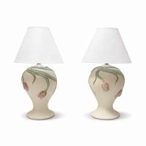 Vintage Lee Reynolds Tulip Lamps – Vanguard California Studio Pottery Pair - Signed