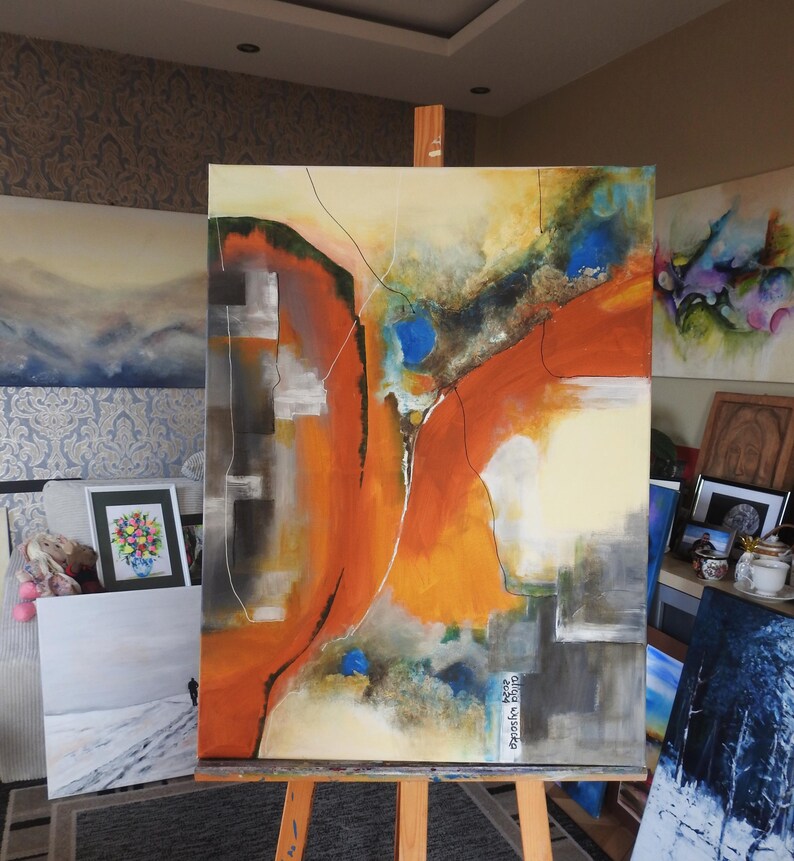 Emotion Map – Large Abstract Painting, Original Acrylic Art on Canvas ...