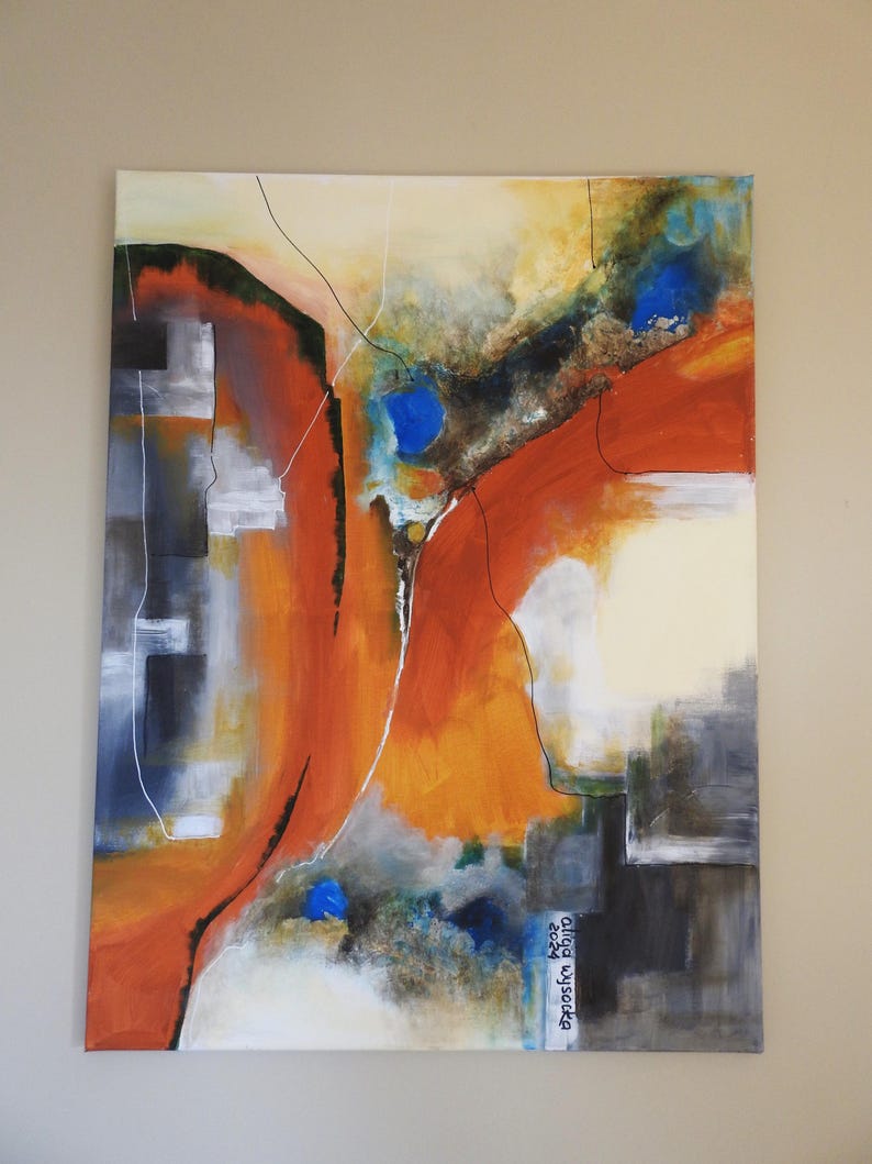 Emotion Map – Large Abstract Painting, Original Acrylic Art on Canvas ...