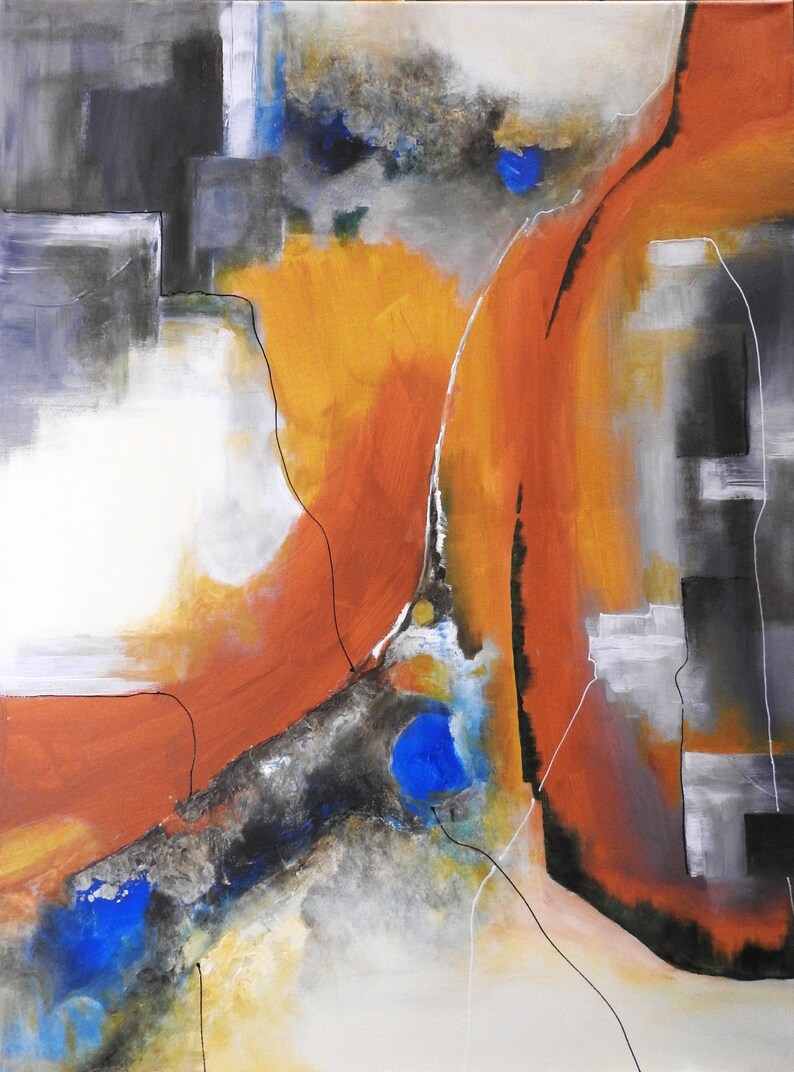 Emotion Map – Large Abstract Painting, Original Acrylic Art on Canvas ...
