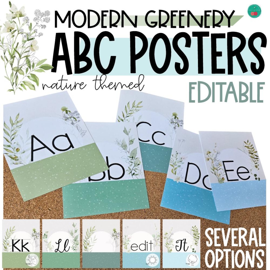 Alphabet Posters for Your Classroom | Modern Greenery | Nature ...