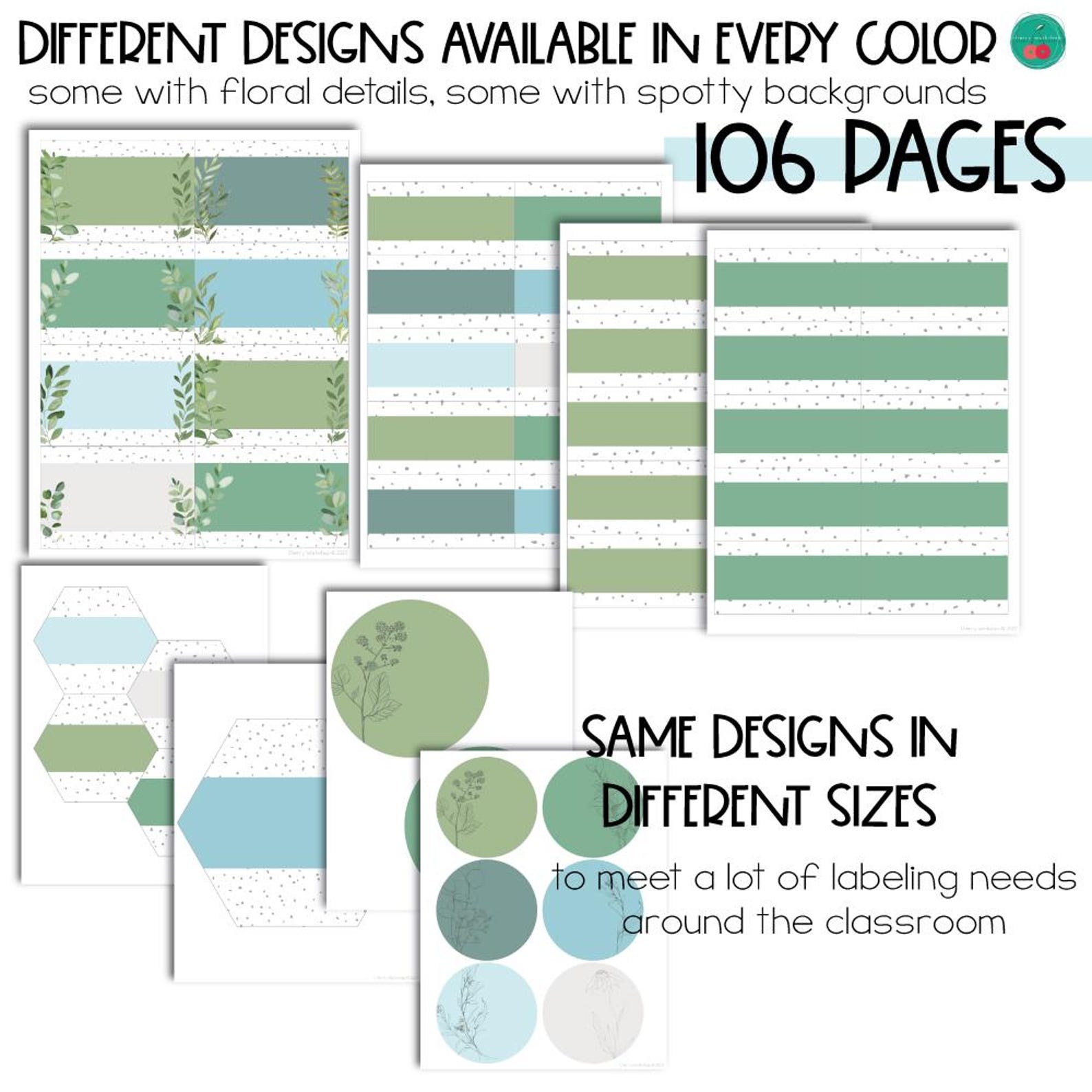 Editable Labels Nature Theme | Modern Greenery Classroom Decor - Etsy