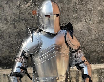 Full Barbuta Armor Suit – Knight Plate Steel Medieval  Costume, LARP Cosplay Outfit