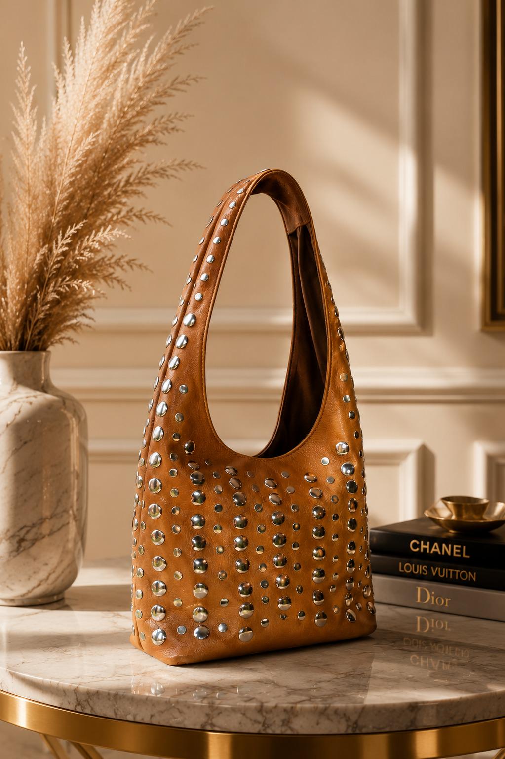 Buy Studded Shoulder Bag Online In India - India STUDS PU LEATHER 