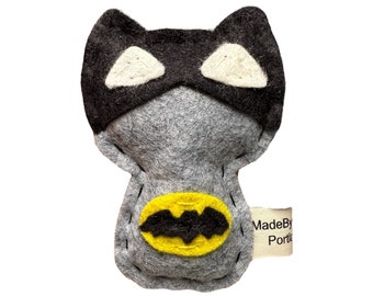 Bat Kitty Super Hero cat toy | organic catnip | wool-blend felt