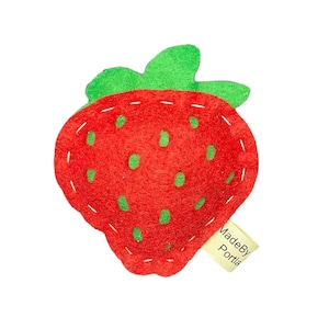 Strawberry cat toy | organic catnip | wool-blend felt