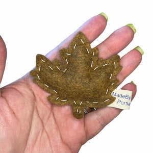 Fall or Maple Leaf cat toy organic catnip wool-blend felt image 2