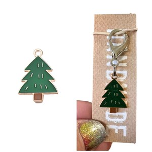 winter and Christmas collar charm zipper pull stitch marker backpack charm pine tree