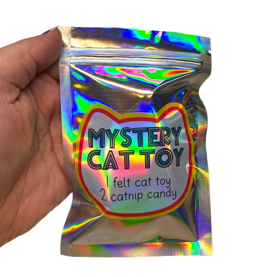 Mystery Cat Toy 2 Catnip Candy Organic Catnip Wool blend Felt Vegan Fleece Etsy