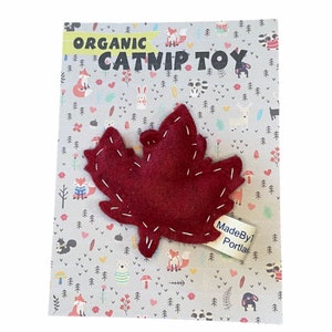 Fall or Maple Leaf cat toy organic catnip wool-blend felt image 7