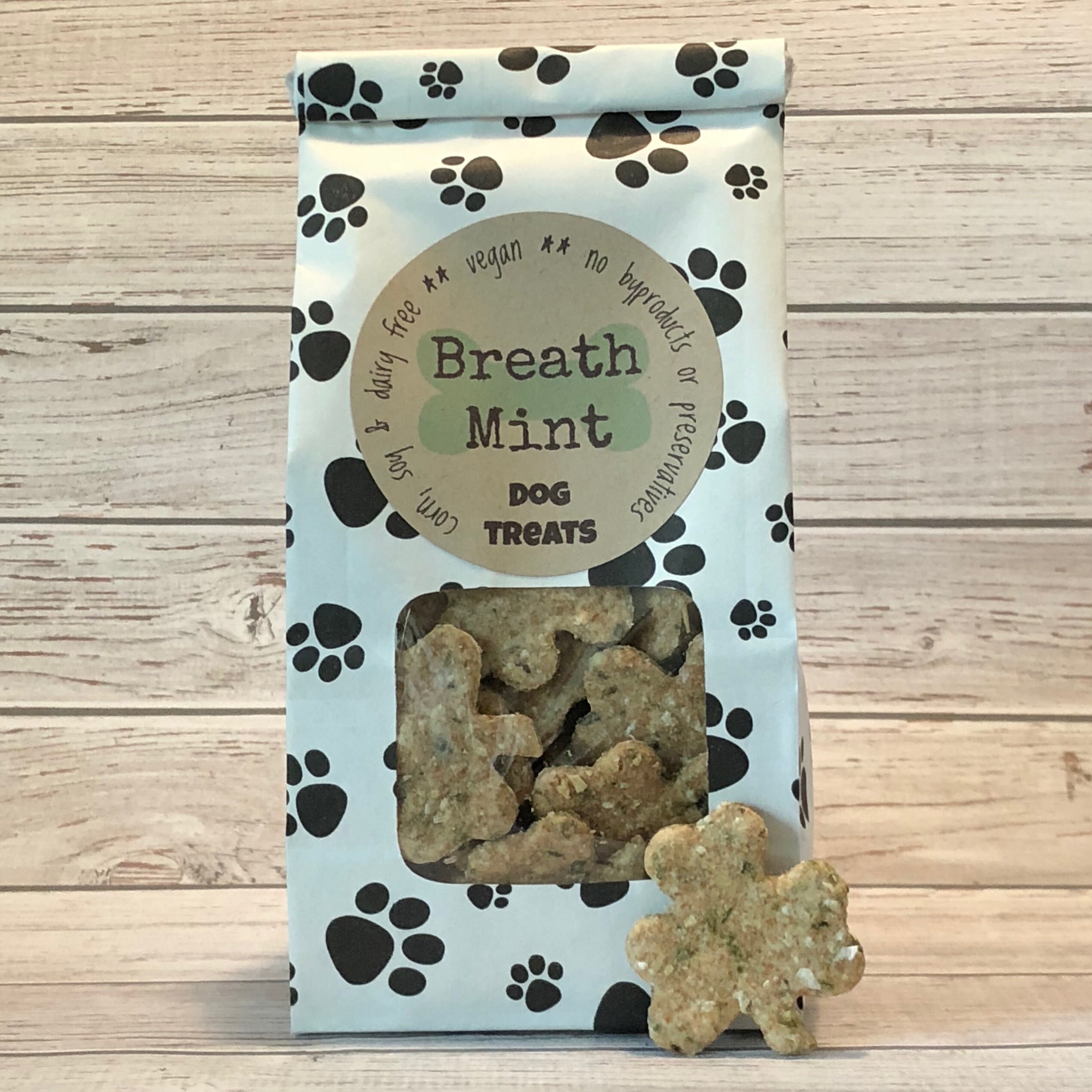 Homemade Vegan Breath Mint Dog Treats Hand Cut 5 oz paw Etsy