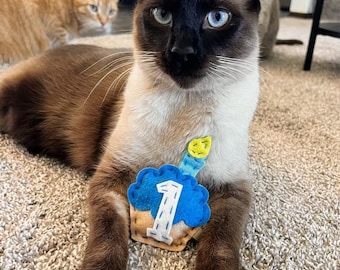 Birthday Cupcake cat toy | choose your colors | organic catnip | wool-blend felt