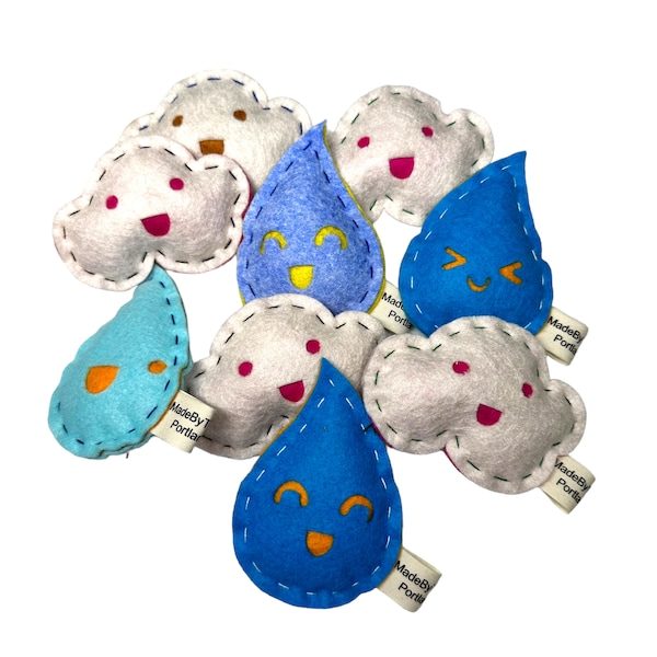 Cloud or Raindrop cat toy | organic catnip | wool-blend felt