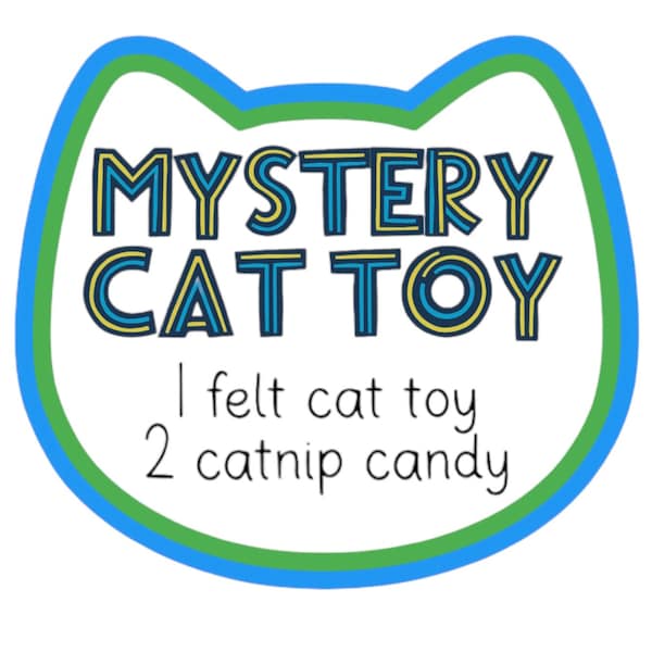 Mystery cat toy + 2 catnip candy | organic catnip | wool-blend felt | vegan fleece