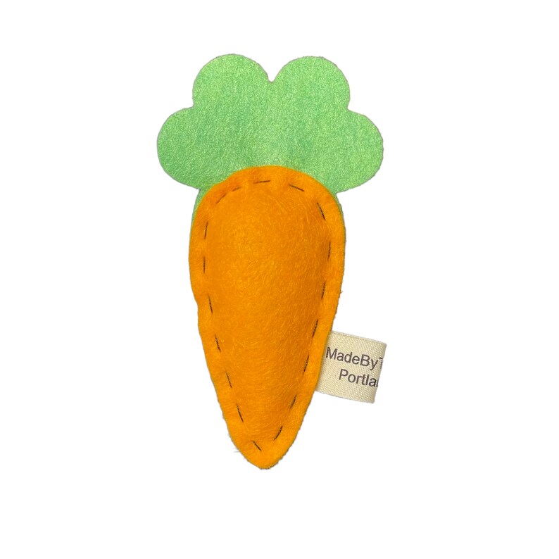 Bunny or Carrot cat toy organic catnip wool-blend felt Carrot