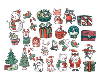 Christmas Stickers | 26 total | 1-2.5” tall