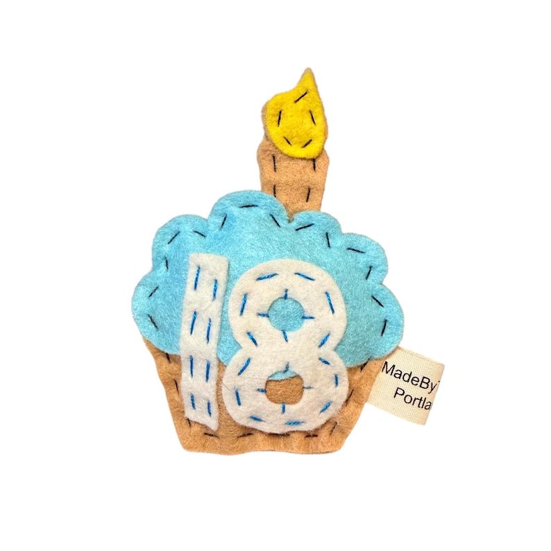 Birthday Cupcake cat toy | choose your colors | organic catnip | wool-blend felt image 3