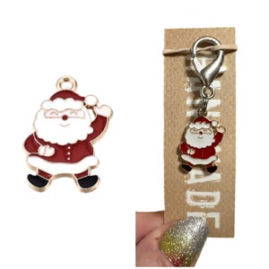 winter and Christmas collar charm zipper pull stitch marker backpack charm santa