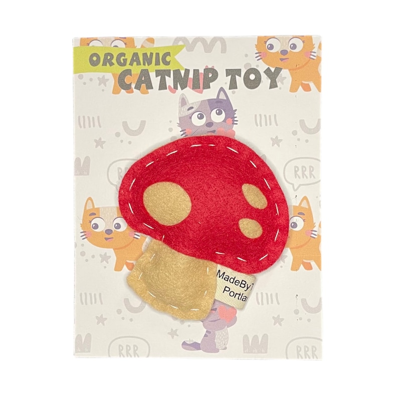 Mushroom Cat Toy Organic Catnip Woolblend Felt Etsy