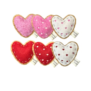 Heart Sugar Cookie cat toy | organic catnip | wool-blend felt