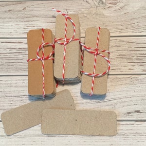 Mini tarjetas de visita en blanco recicladas - Kraft - Esquinas redondeadas - 1 x 3 pulgadas