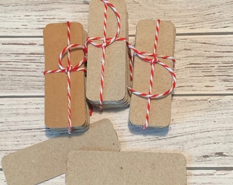 Upcycled Mini Blank Business Cards - Kraft - Rounded Corners - 1 x 3 inch