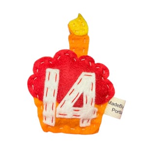 Birthday Cupcake cat toy | choose your colors | organic catnip | wool-blend felt orange