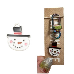 winter and Christmas collar charm zipper pull stitch marker backpack charm snowman