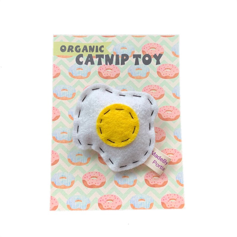 Bacon or Egg Cat Toy Organic Catnip Woolblend Felt Etsy