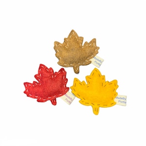 Fall or Maple Leaf cat toy organic catnip wool-blend felt image 1