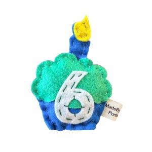 Birthday Cupcake cat toy | choose your colors | organic catnip | wool-blend felt blue