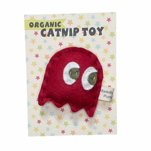 Ghost Monster cat toy organic catnip wool-blend felt image 6