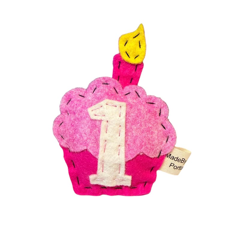 Birthday Cupcake cat toy | choose your colors | organic catnip | wool-blend felt image 4