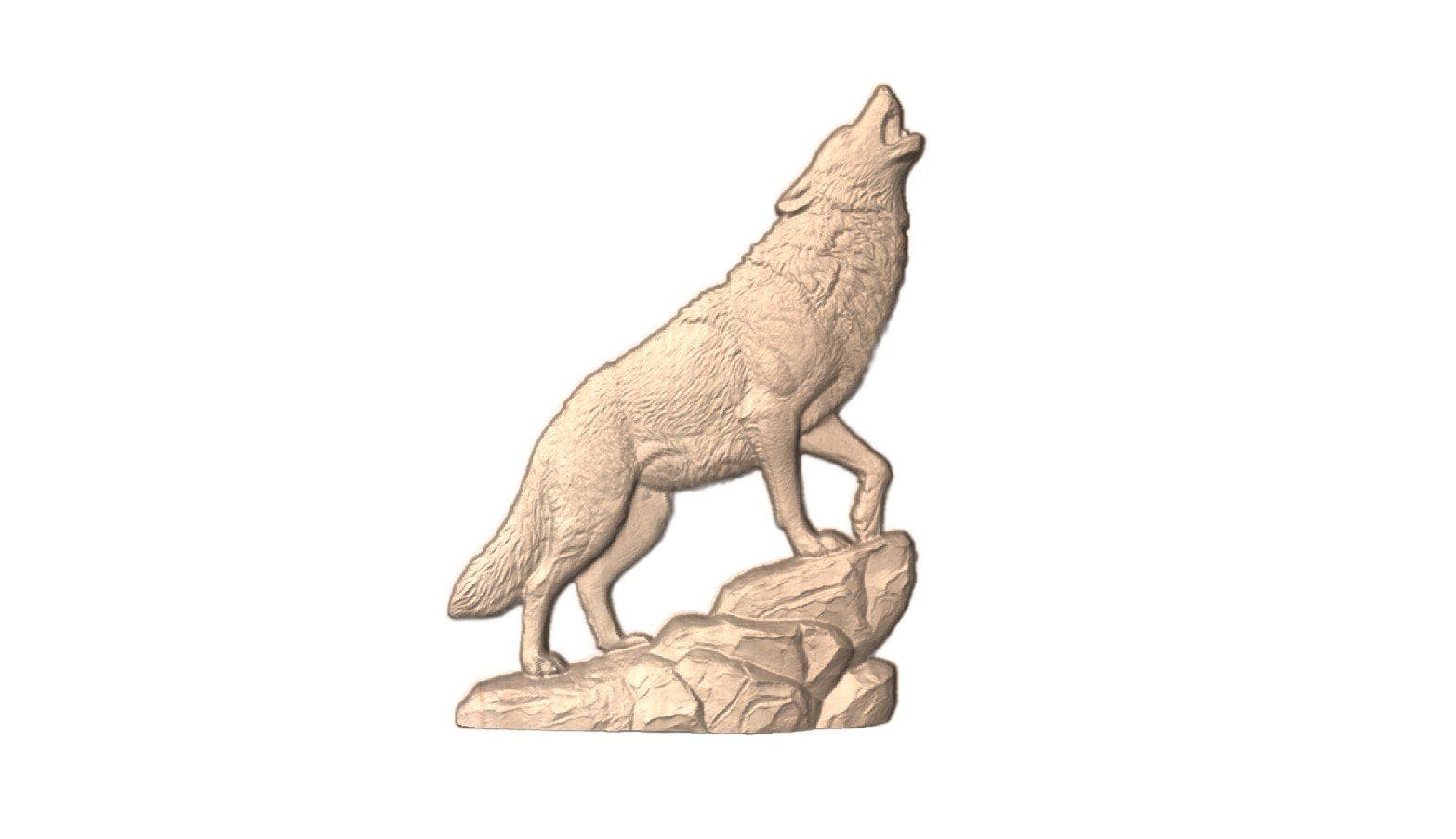 Howling Wolf 3D Relief CNC File | Vcarve CRV + Toolpaths | Wood Carving ...